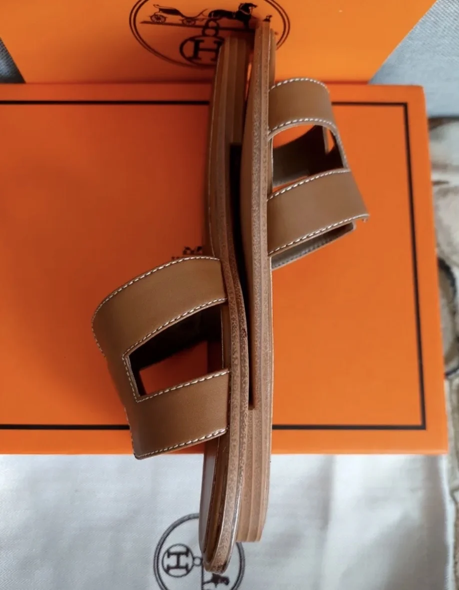 Шлепанцы пантолеты в стиле Hermes - миниатюра 3