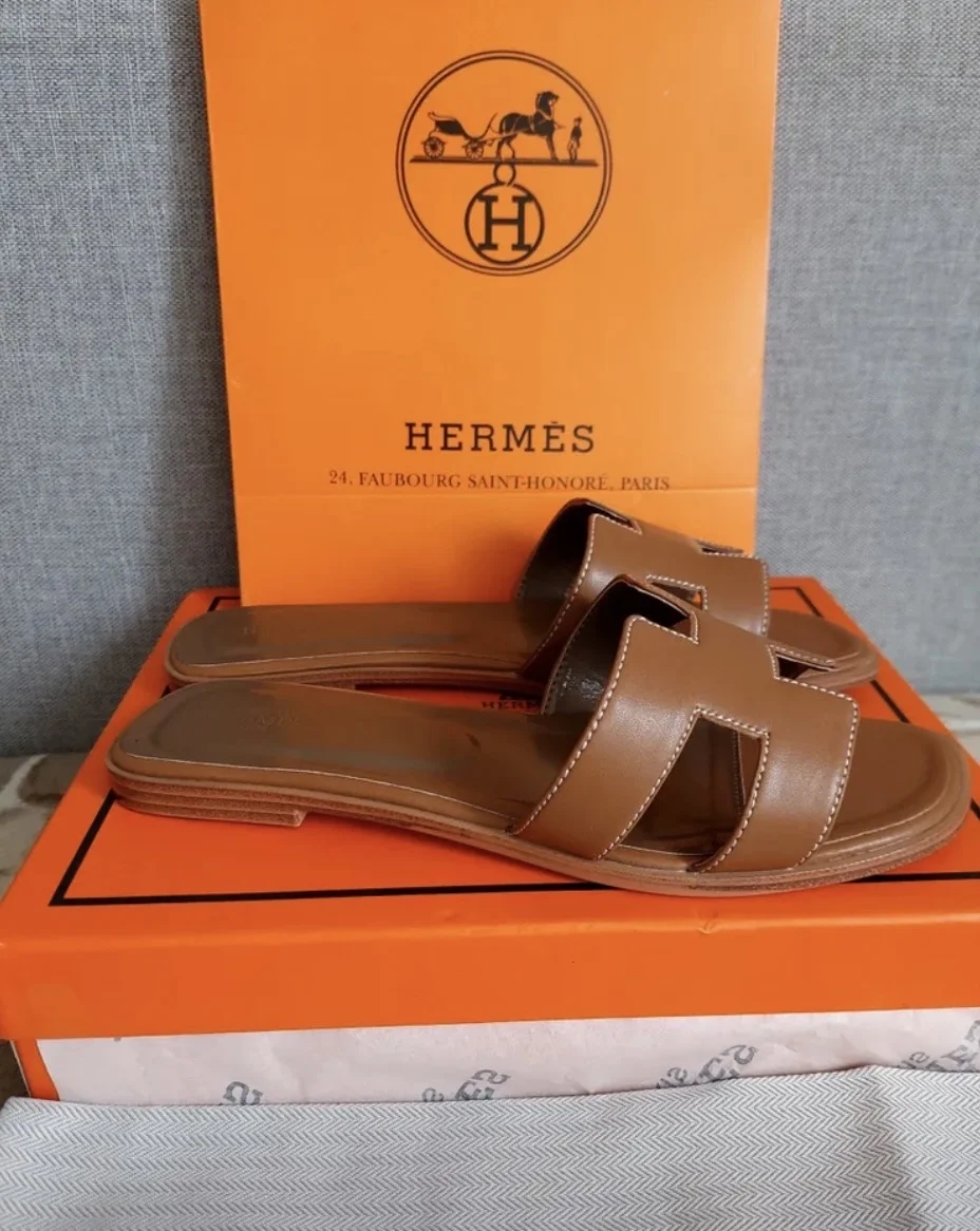 Шлепанцы пантолеты в стиле Hermes - миниатюра 4