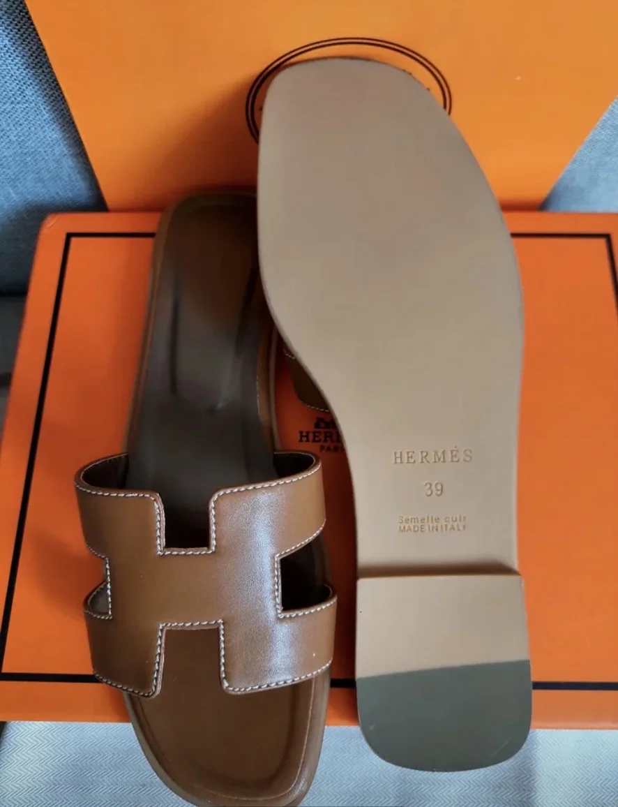 Шлепанцы пантолеты в стиле Hermes - миниатюра 5
