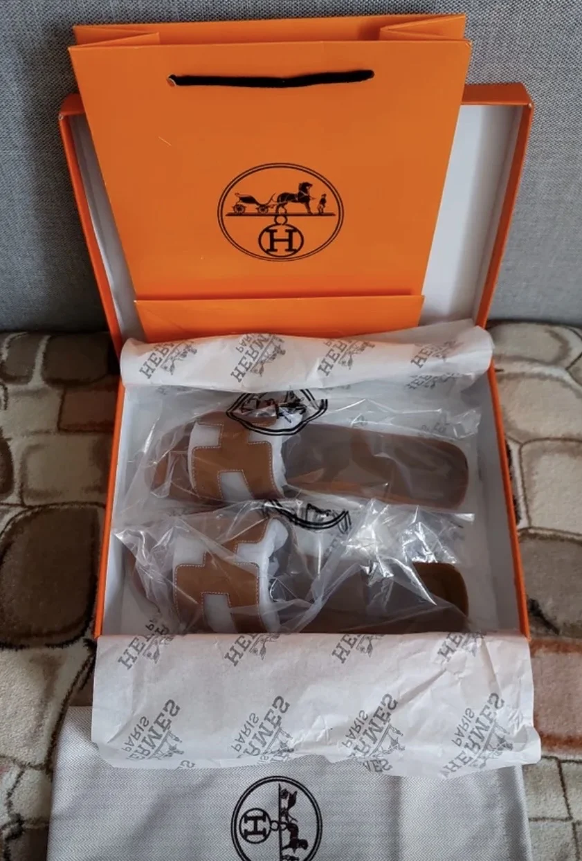 Шлепанцы пантолеты в стиле Hermes - миниатюра 6
