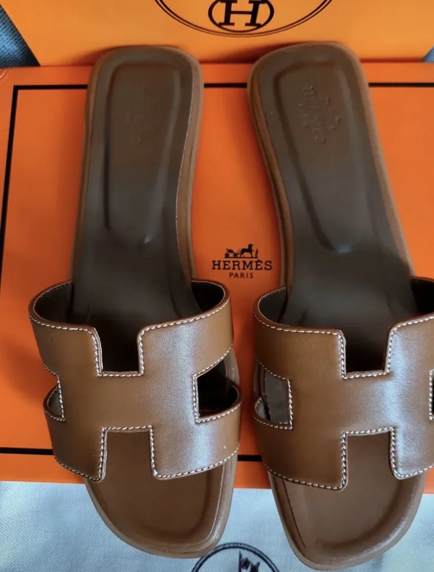 Шлепанцы пантолеты в стиле Hermes - миниатюра 7