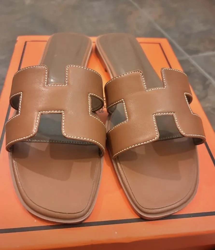Шлепанцы пантолеты в стиле Hermes - миниатюра 8