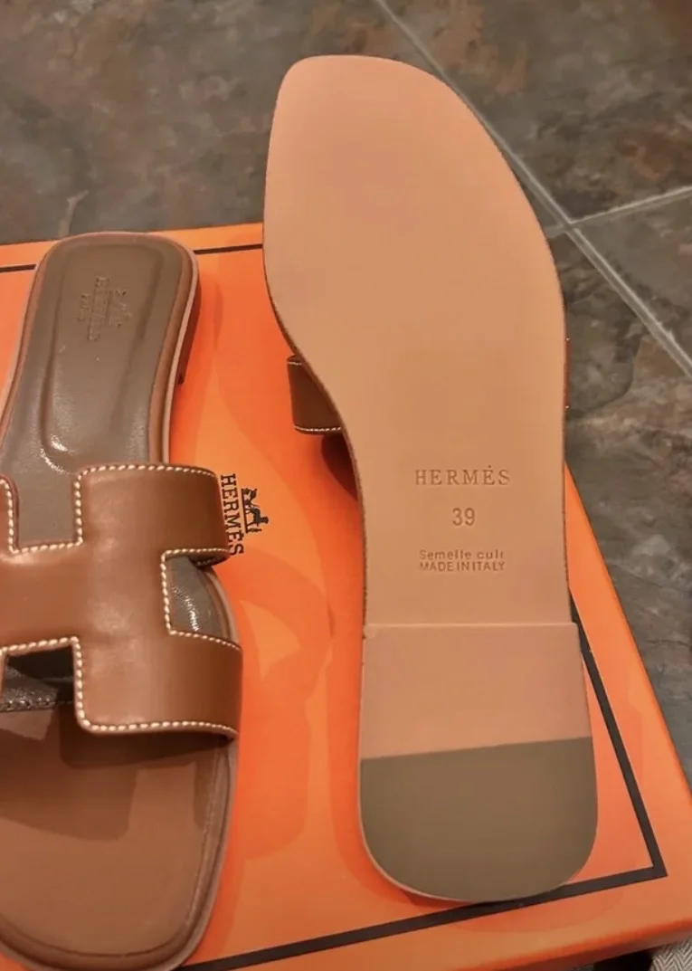 Шлепанцы пантолеты в стиле Hermes - миниатюра 9