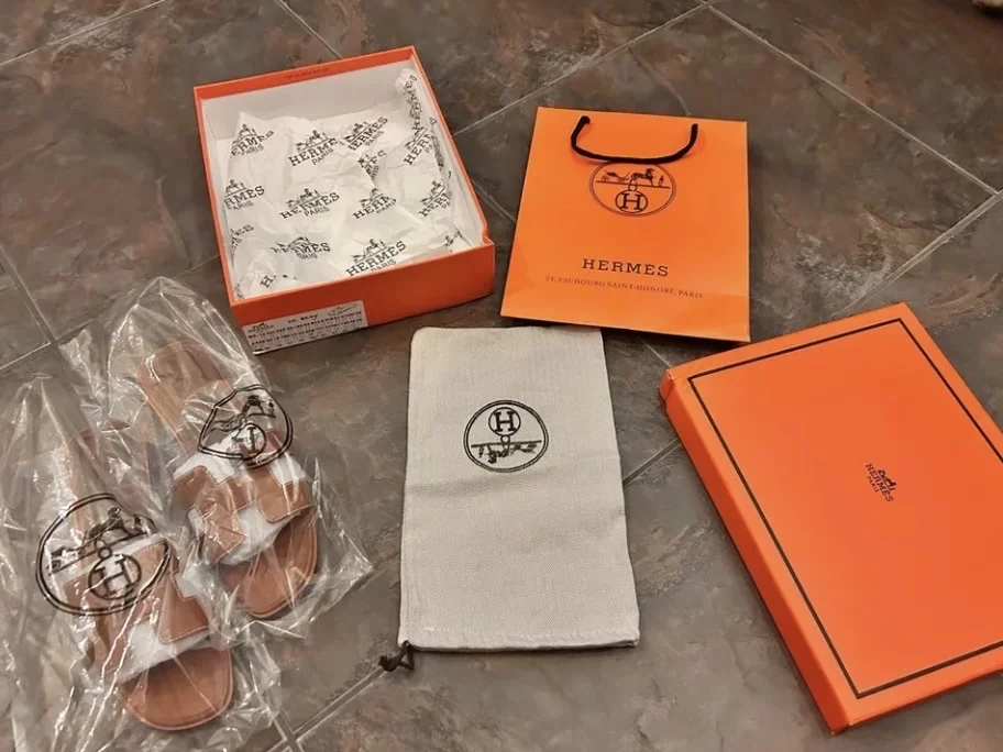 Шлепанцы пантолеты в стиле Hermes - миниатюра 10