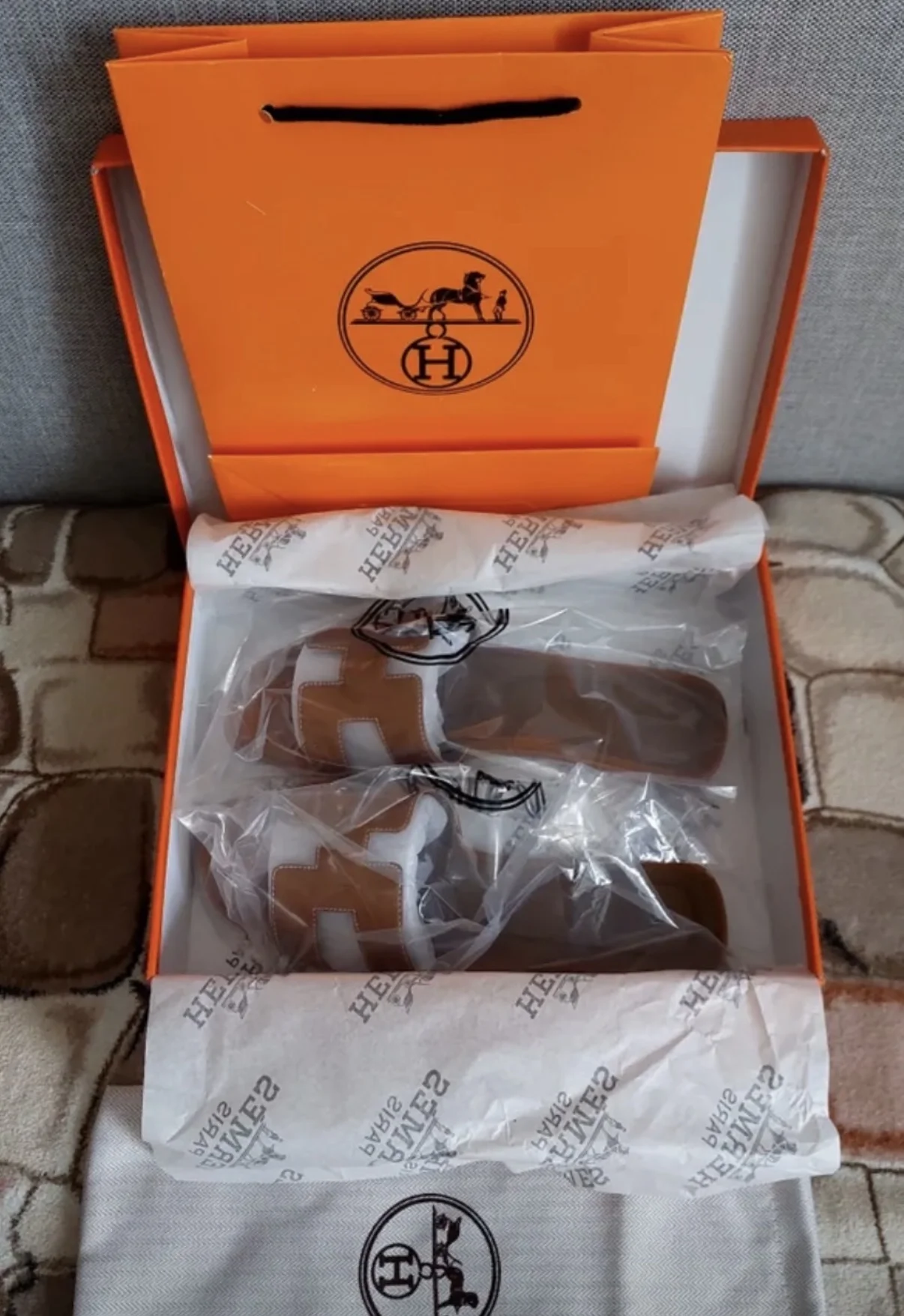 Шлепанцы пантолеты в стиле Hermes - миниатюра 11