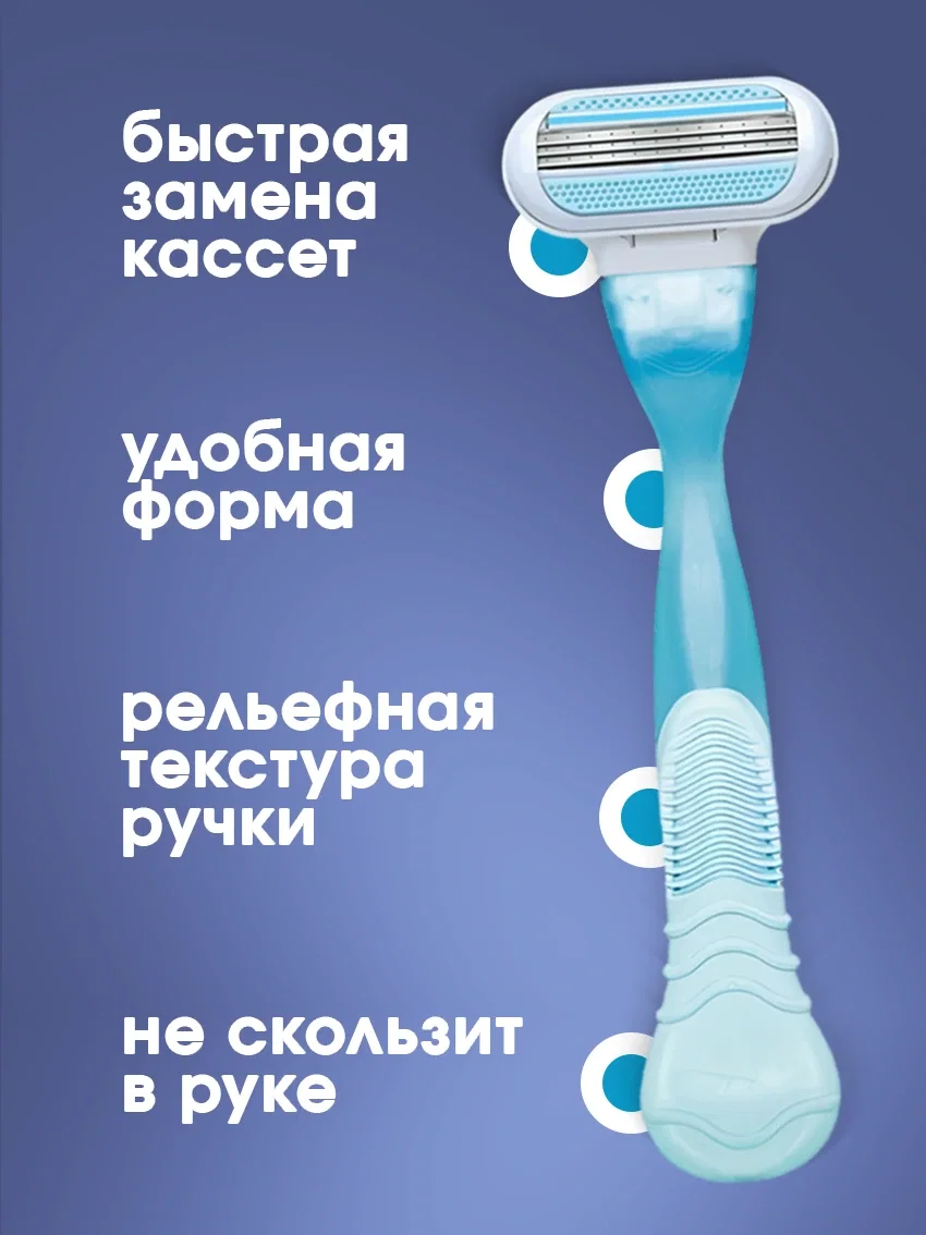 Бритва женская со сменными кассетами - миниатюра 3