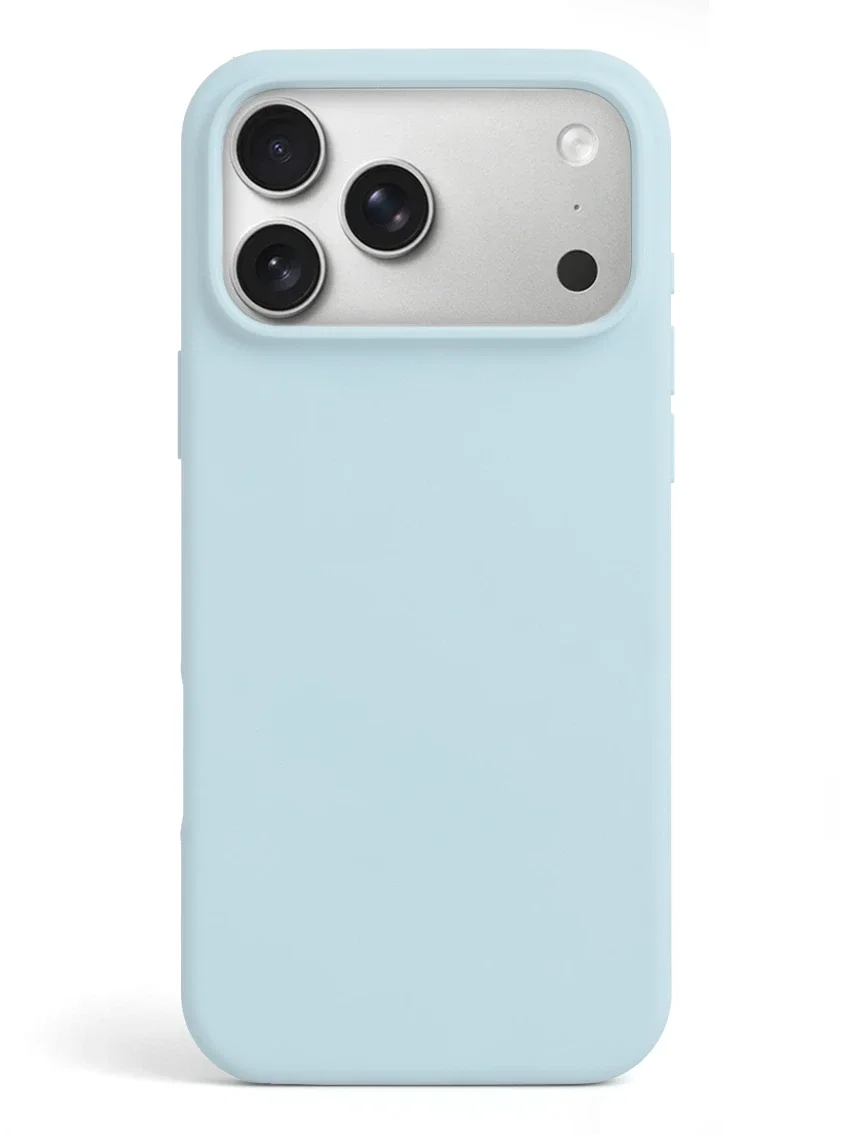 Чехол силиконовый для iPhone 17 Pro Max бледно-голубой цвет - миниатюра 2