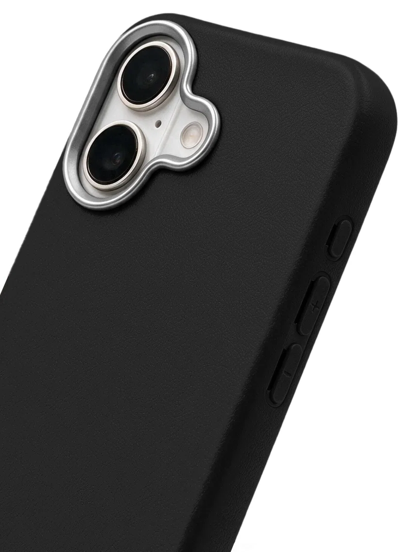 Чехол для iPhone 17 с текстурой кожи чёрный цвет - миниатюра 4