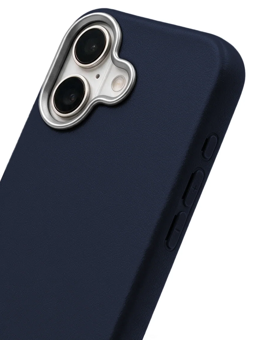 Чехол для iPhone 17 с текстурой кожи синий цвет - миниатюра 4