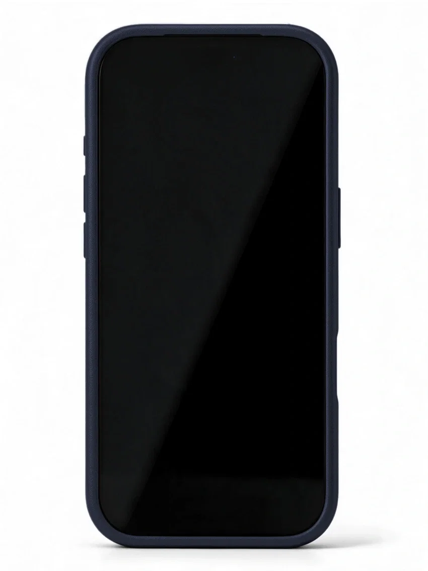 Чехол для iPhone 17 Pro с текстурой кожи синий цвет - миниатюра 3