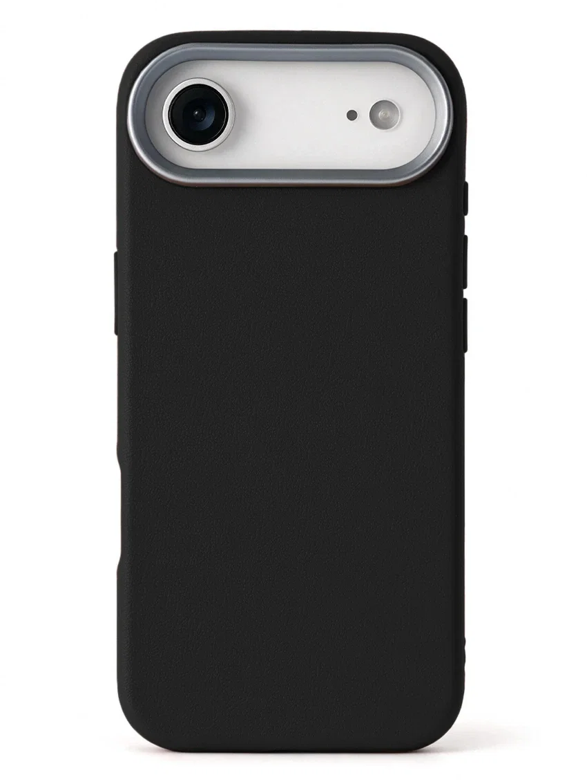 Чехол для iPhone 17 Air с текстурой кожи чёрный цвет - миниатюра 2