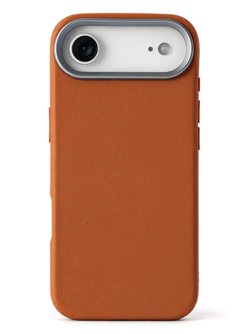 Чехол для iPhone 17 Air с текстурой кожи коричневый цвет - миниатюра 2
