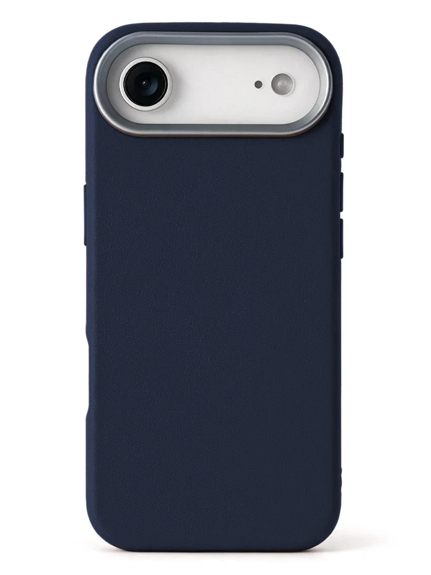 Чехол для iPhone 17 Air с текстурой кожи синий цвет - миниатюра 2