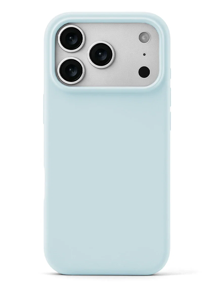 Чехол силиконовый для iPhone 17 Pro бледно-голубой цвет - миниатюра 2