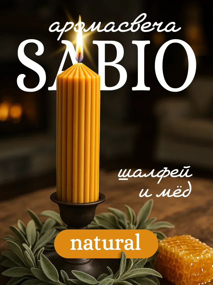 Свеча ароматическая «Sabio» коллекция Natural - изображение 1