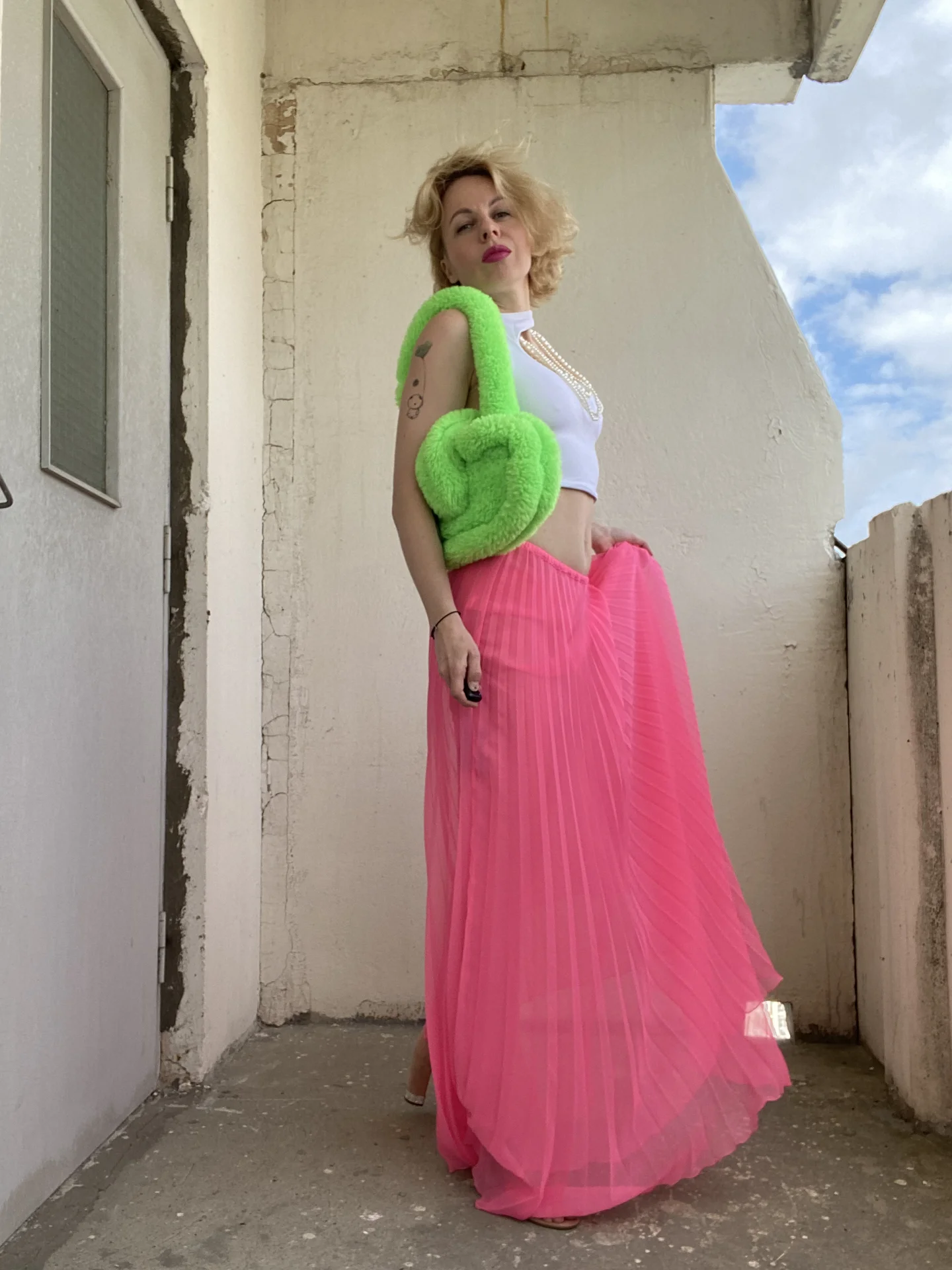 Плиссированная макси юбка Blumarine фуксия M - миниатюра 2