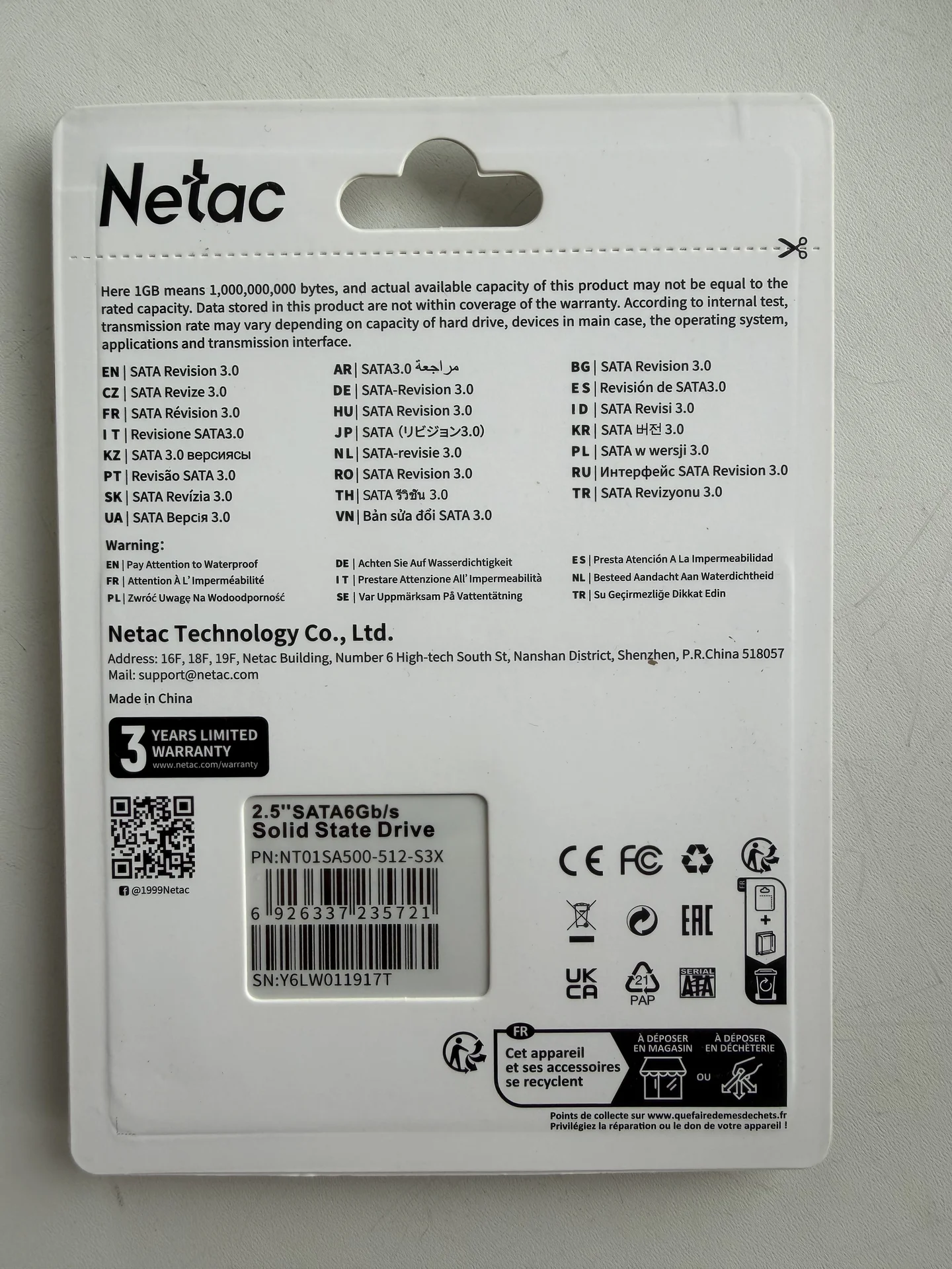 ssd sata netac 512 - миниатюра 2