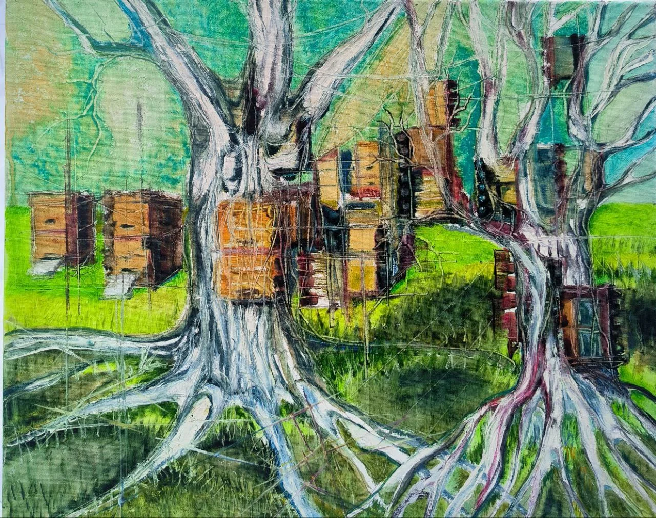 "Пасека" холст, масло 40*50 - изображение 1