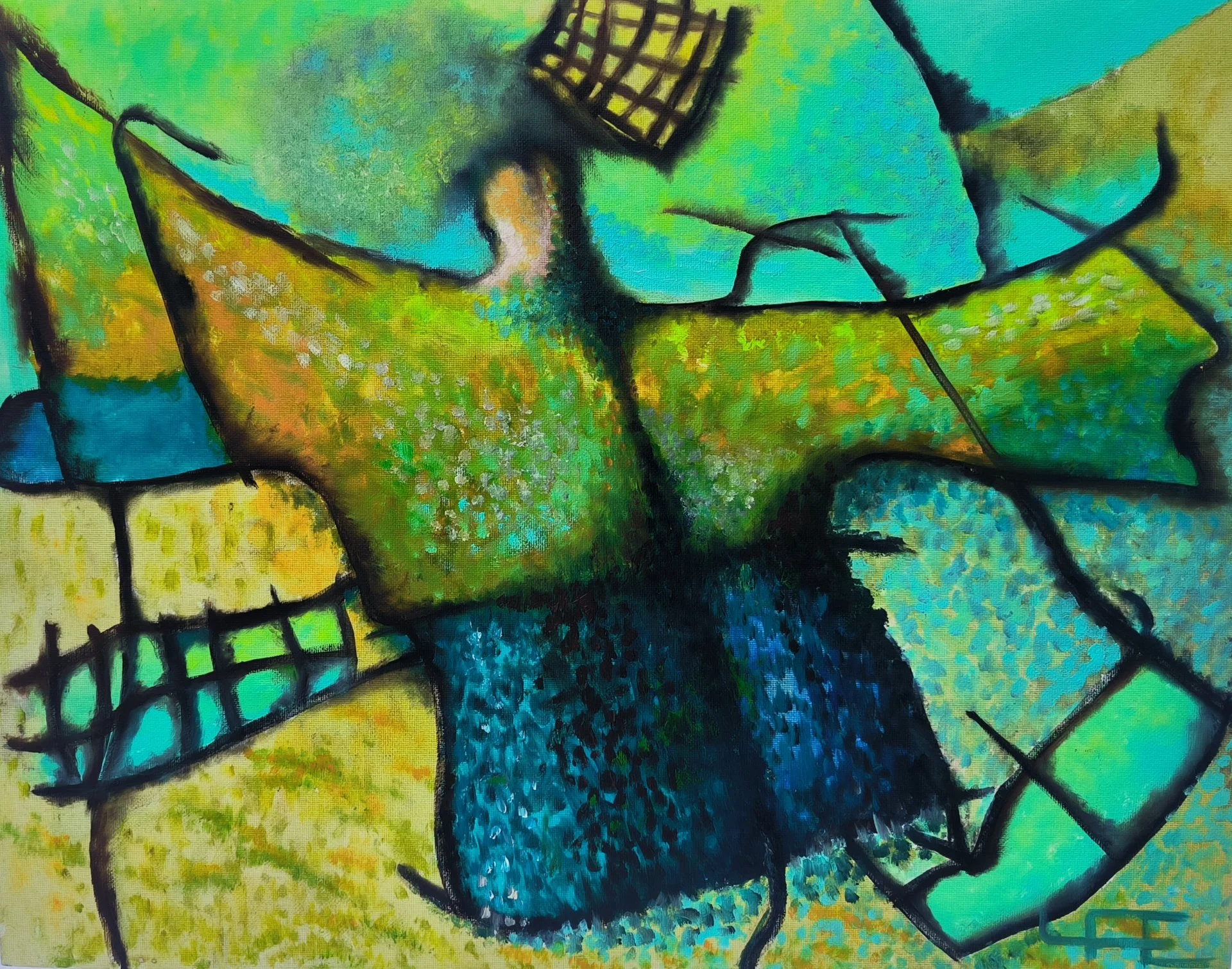 "Выход в астрал" холст, масло, 40*50 - изображение 1