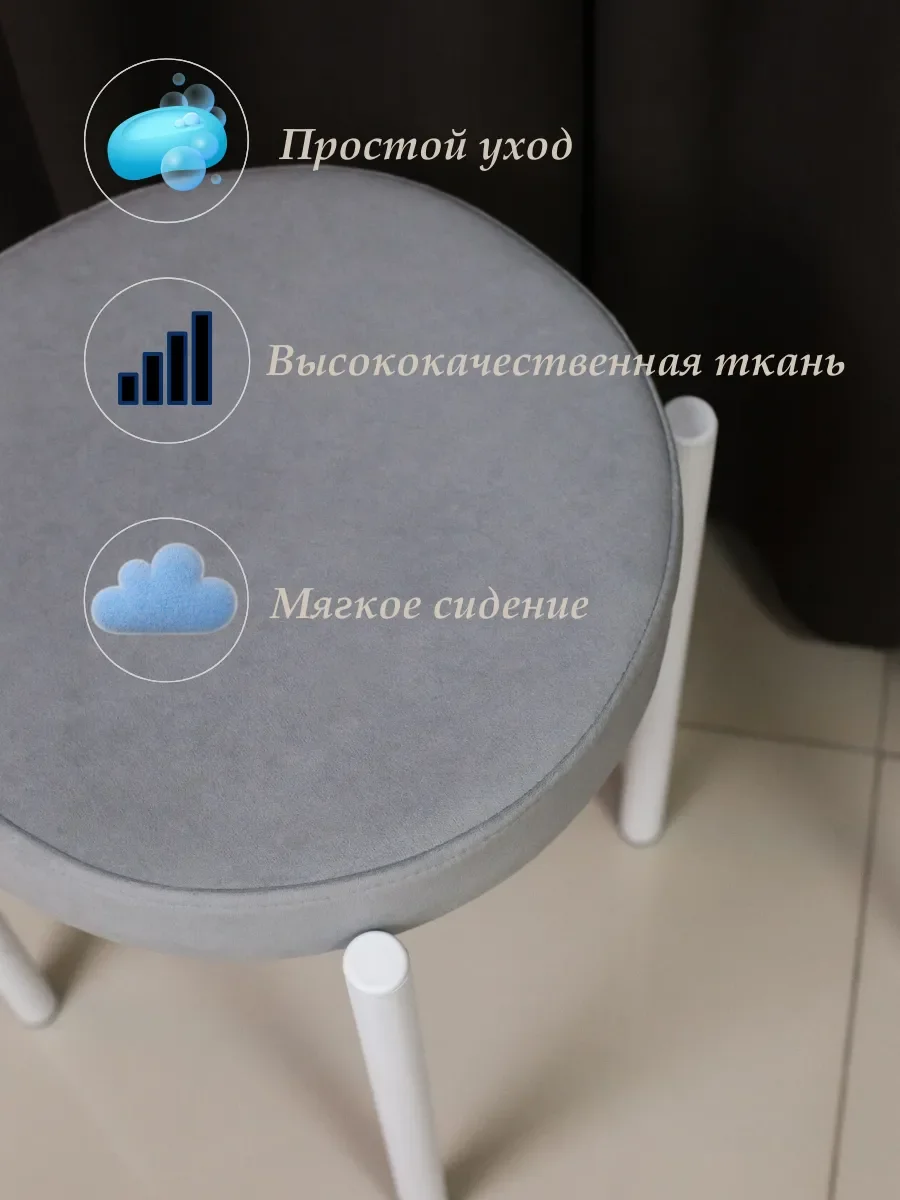 Набор круглых кухонных табуретов - миниатюра 5