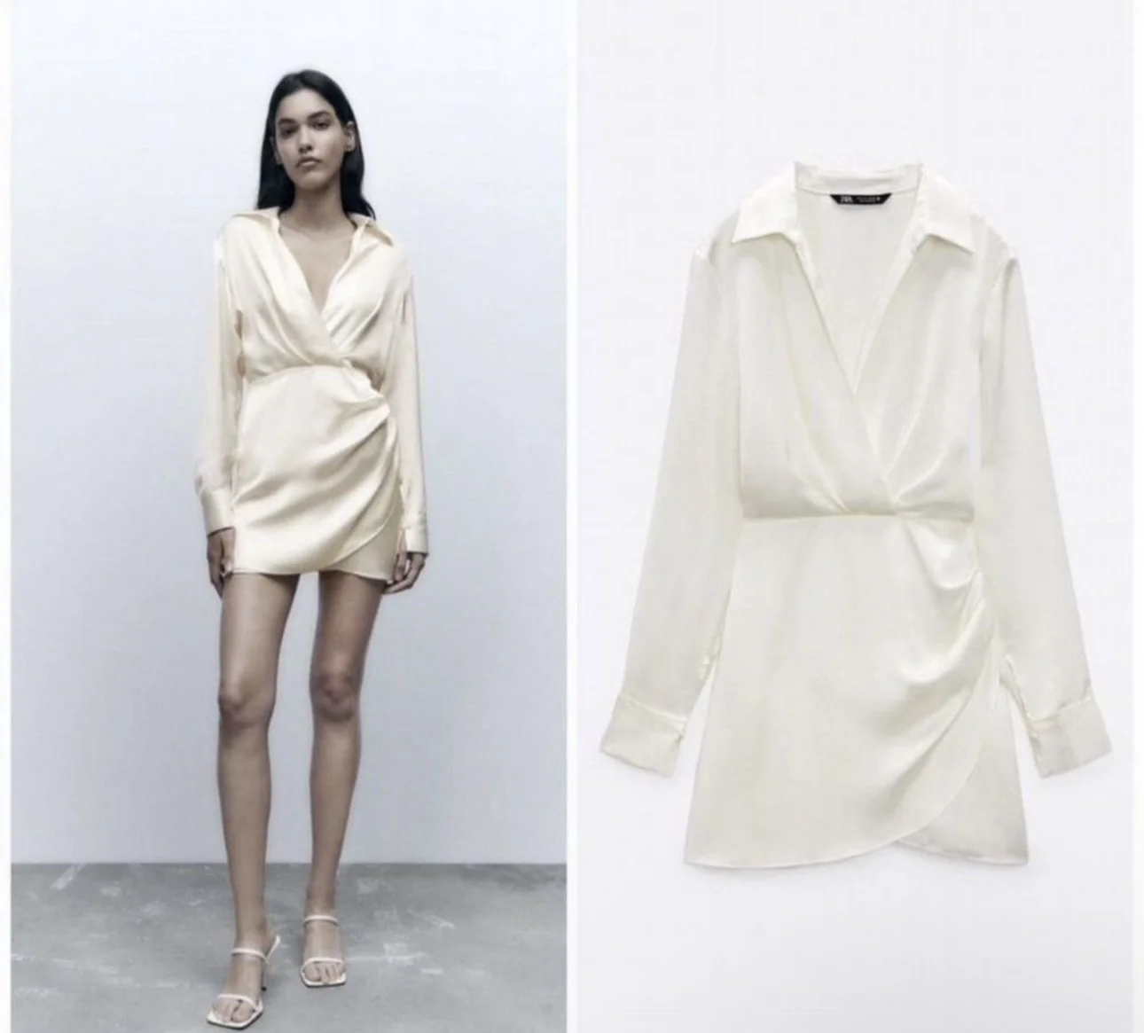 Платье Zara черное и белое - миниатюра 4