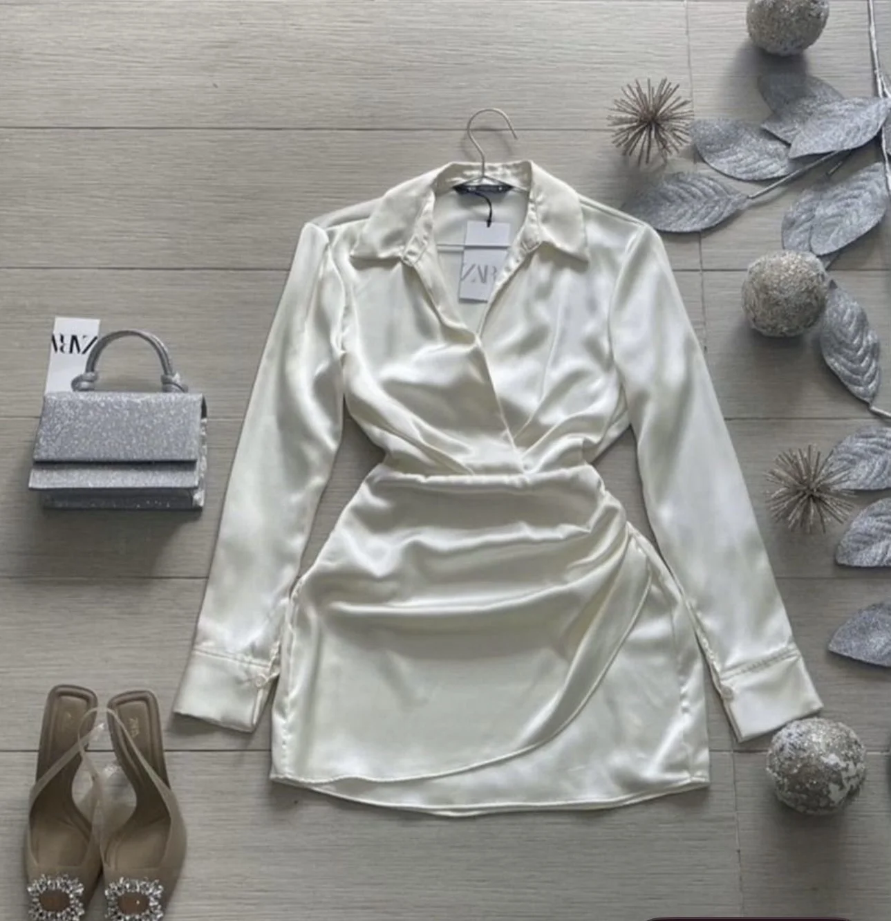 Платье Zara черное и белое - миниатюра 7