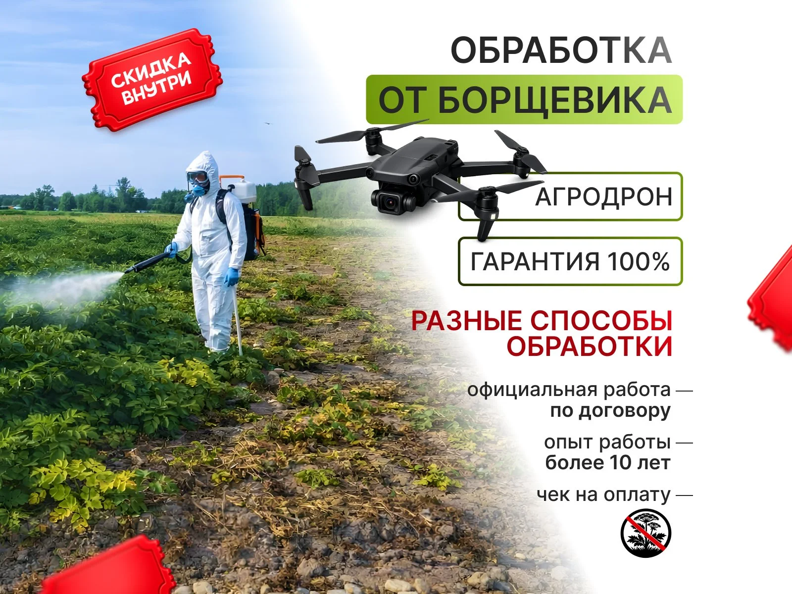 уничтожение борщевика, клещей, комаров и др - изображение 1