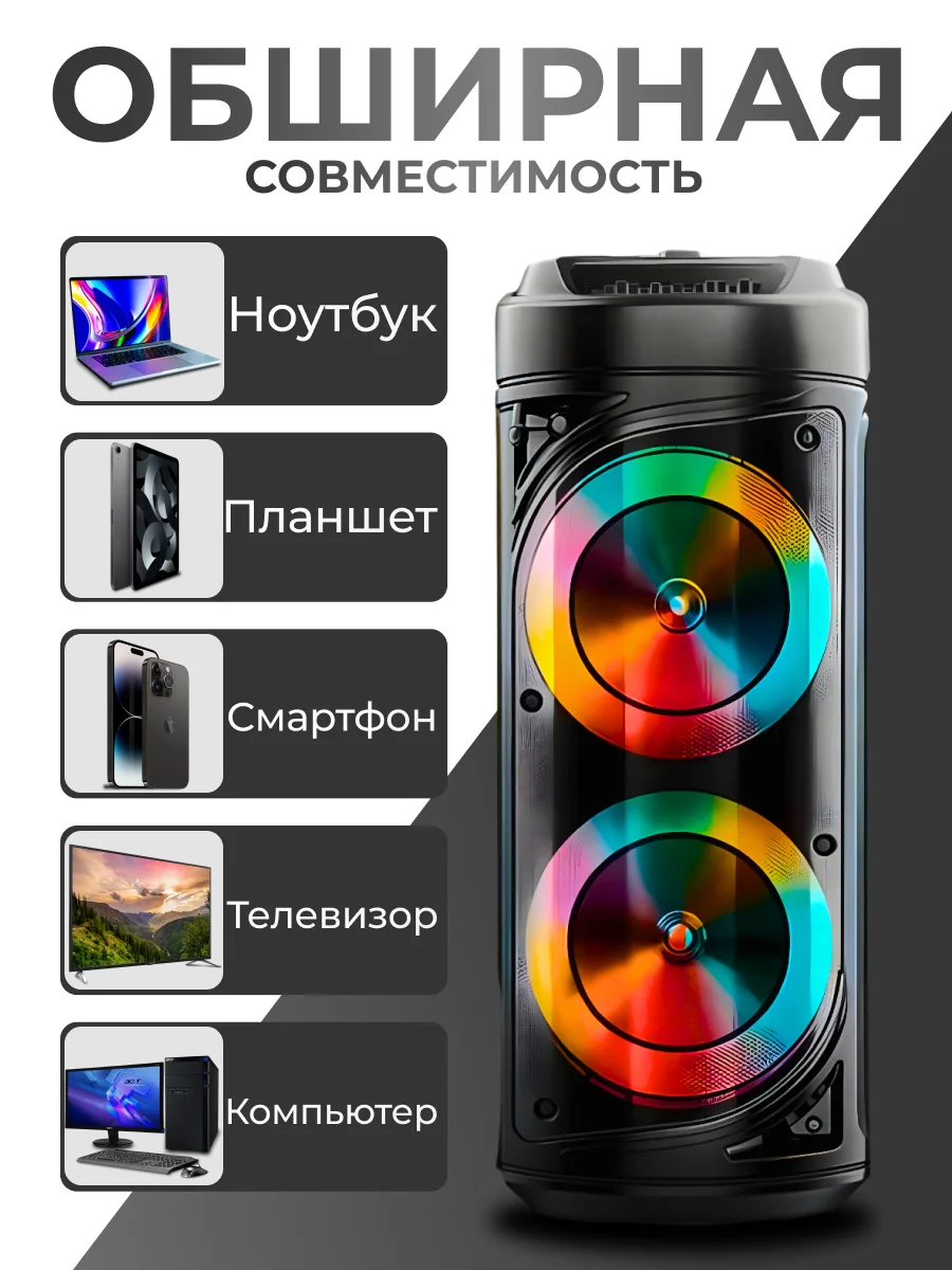 Беспроводная блютуз колонка 20Вт - миниатюра 4