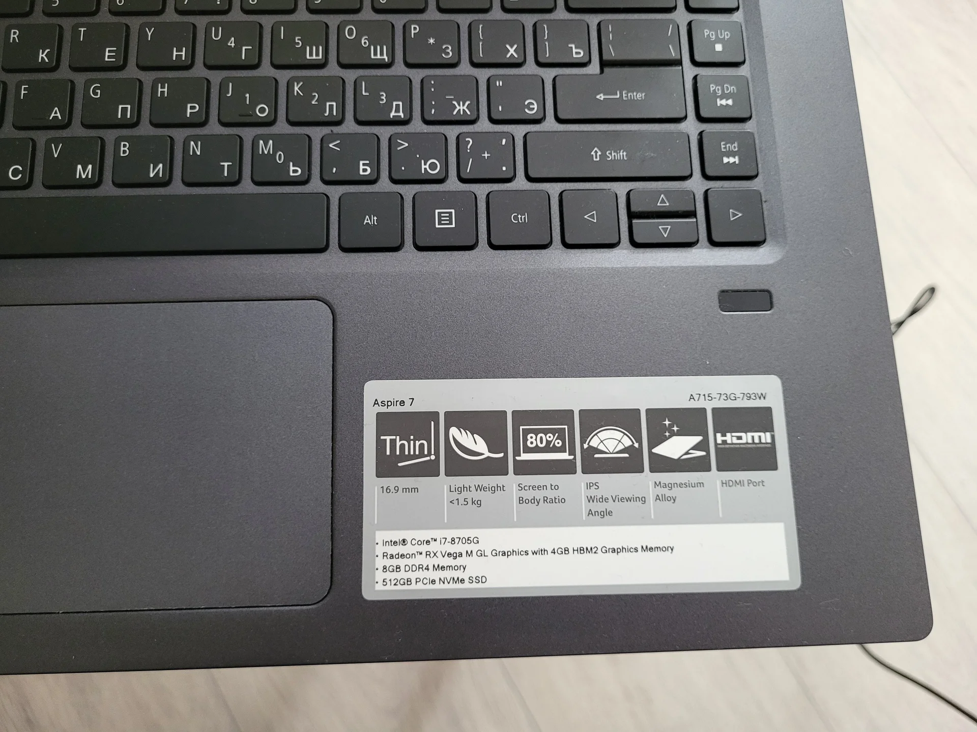 Acer aspire 7 A715-73G - миниатюра 2
