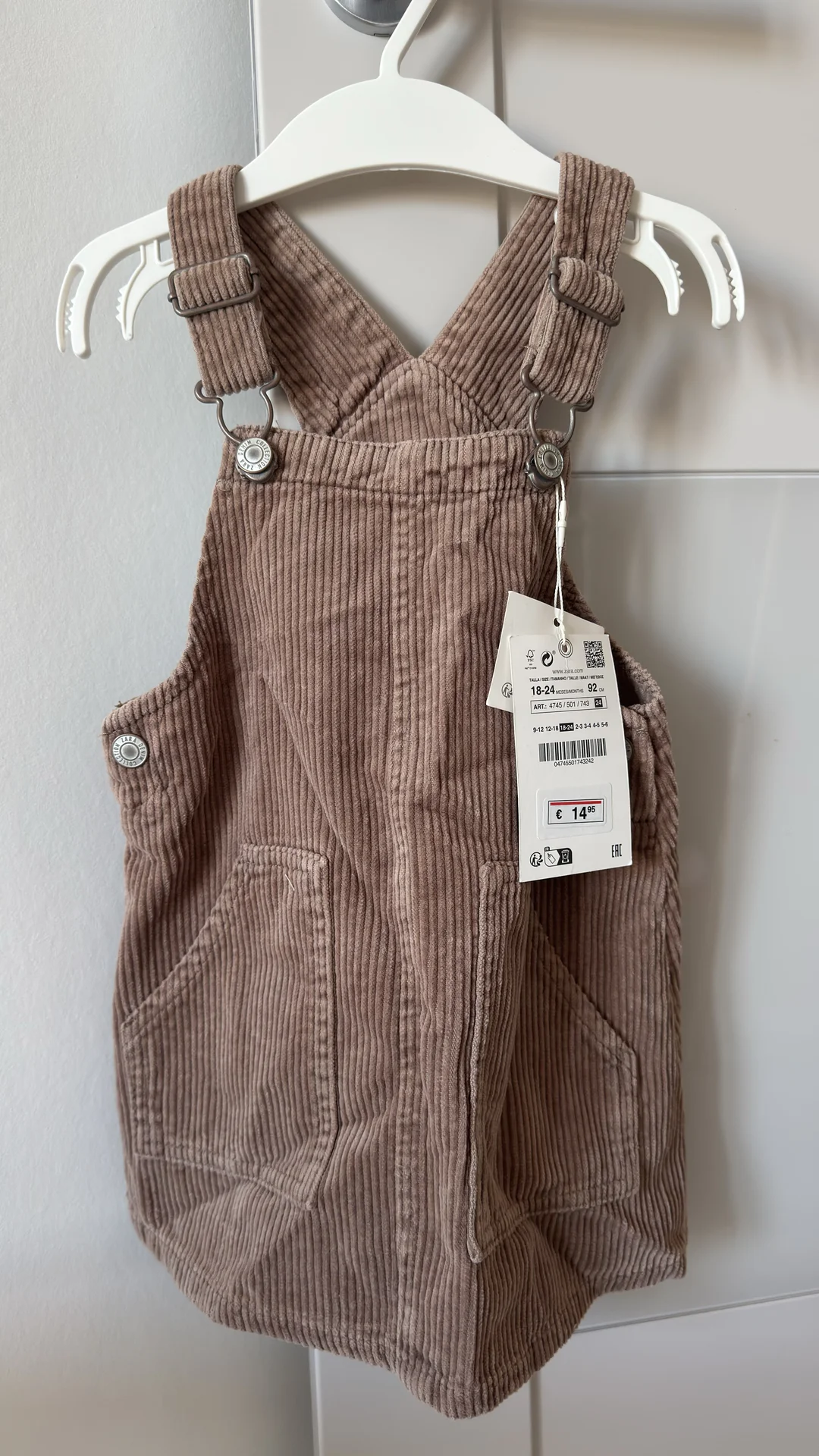 новый вельветовый сарафан Zara 92 размер - миниатюра 2