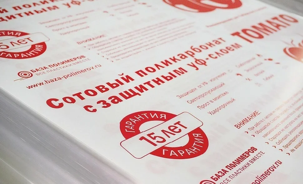 Поликарбонат сотовый прозрачный Полигаль «Томато» 4 мм - изображение 1