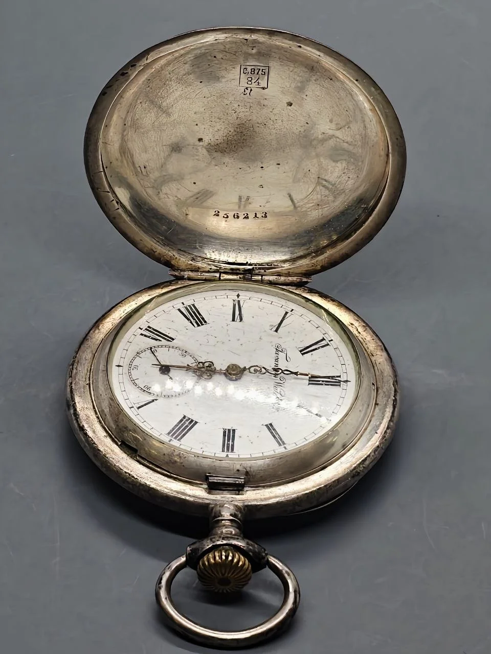 Антикварные карманные часы Tavannes серебро - миниатюра 2