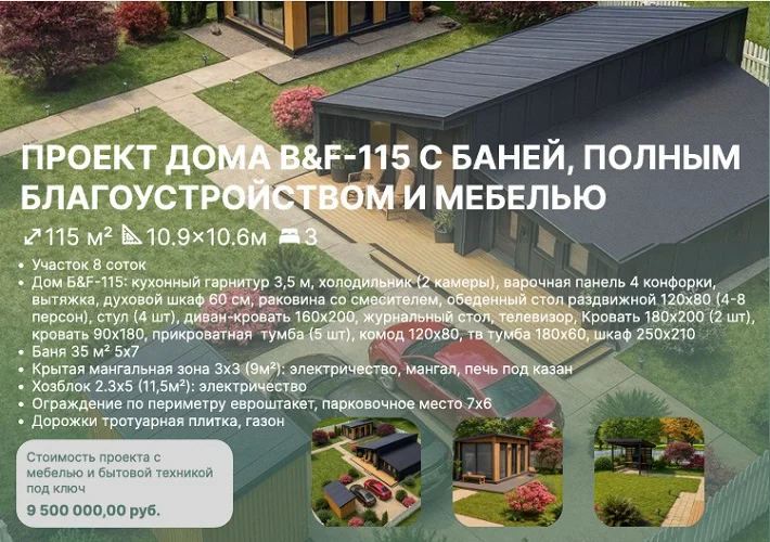 Дом с баней мебелью и благоустройством участка.
