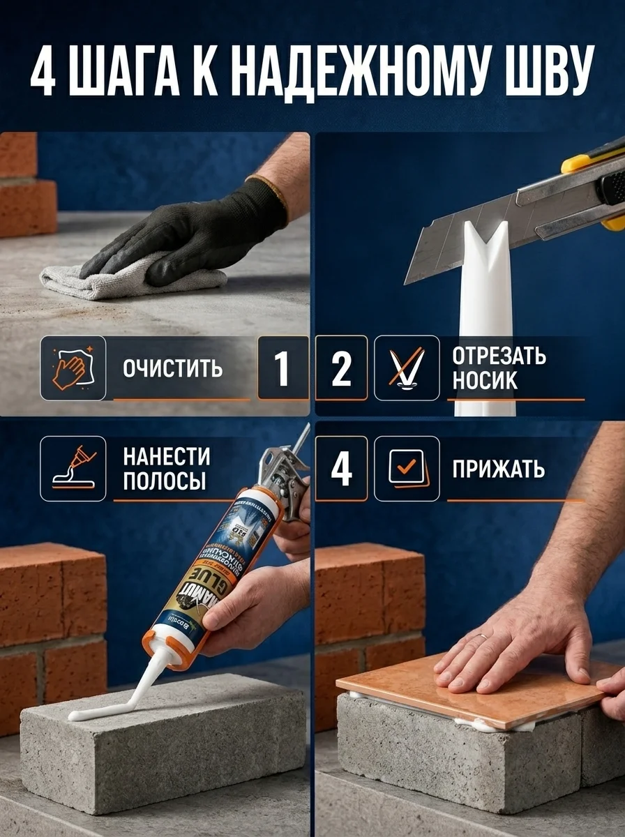 Клей монтажный bostik mamut glue, белый 290 мл - миниатюра 7