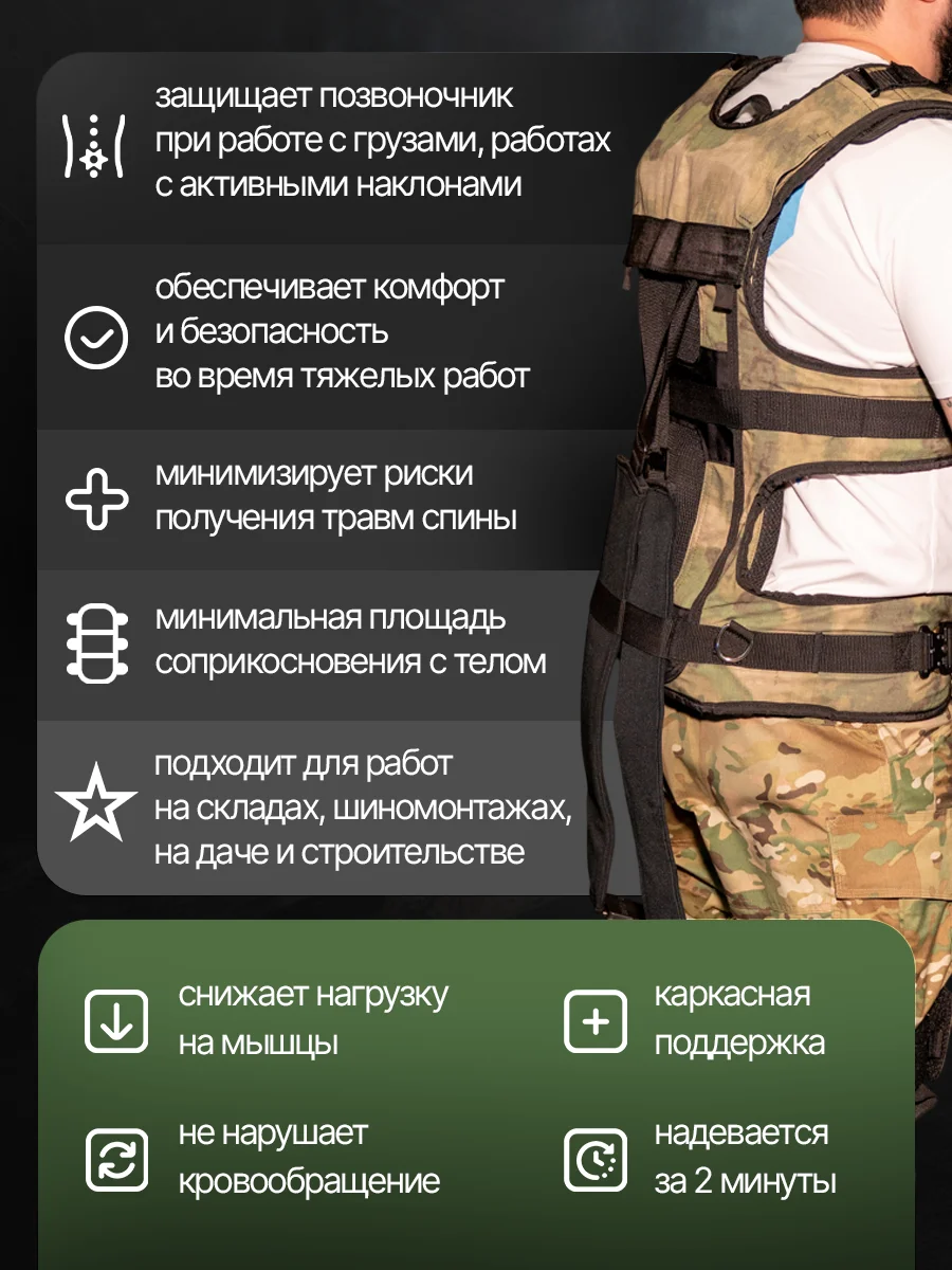 Черепаха. Экзоскелет промышленный для дачи. Для работы с тяжестями. - миниатюра 2