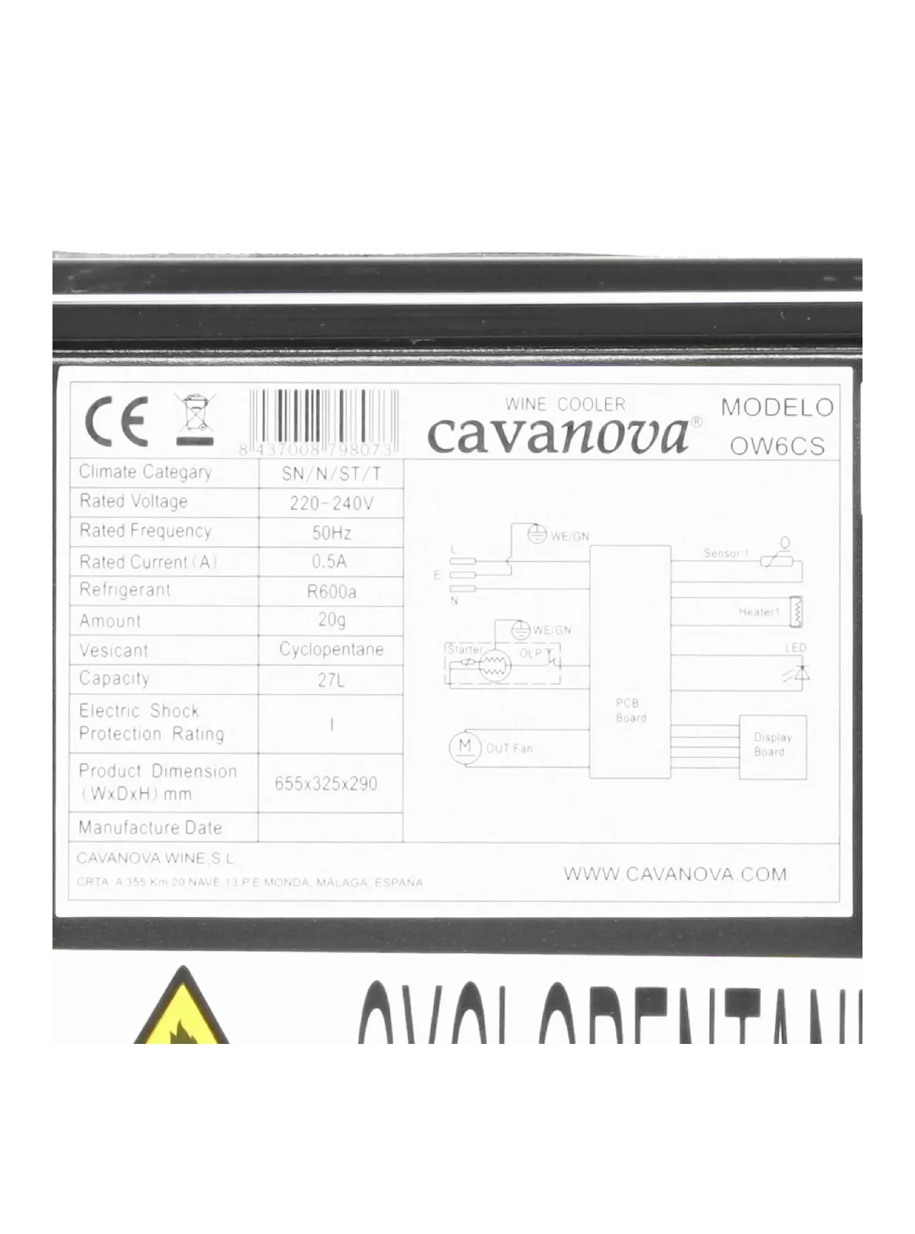Винный шкаф охладитель для вина cavanova OW6CS - миниатюра 3