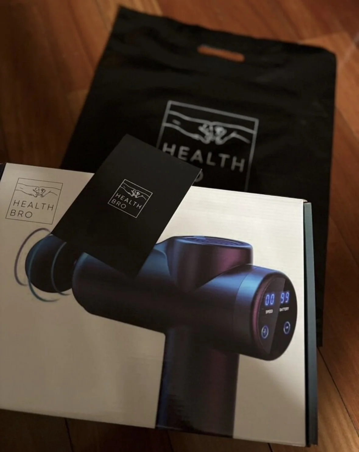 Перкуссионный массажер пистолет Health bro - миниатюра 5