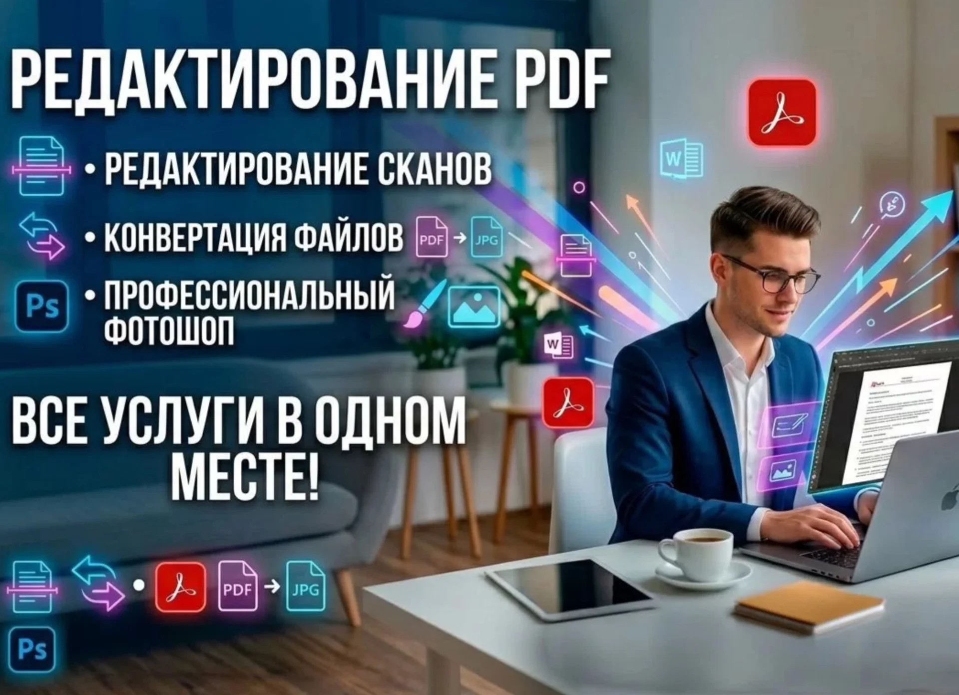 Редактирование PDF/ПДФ, сканов, конвертация, фотошоп - изображение 1