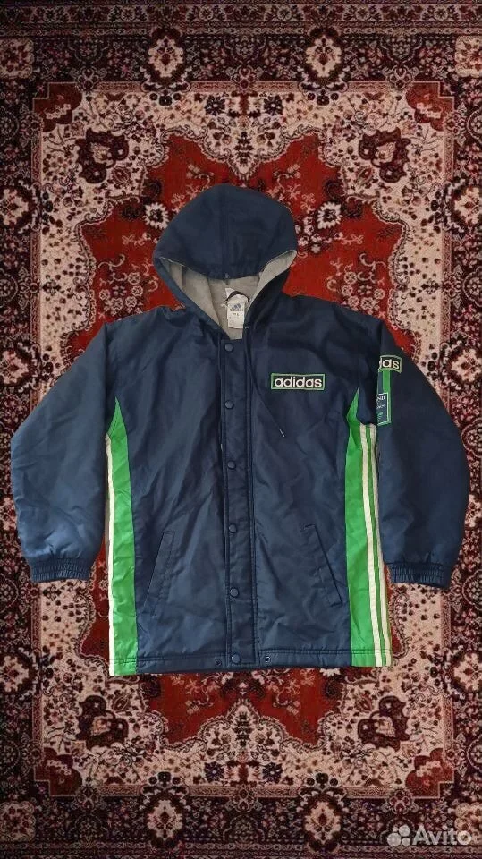 Винтажная куртка Adidas с молнией на капюшоне - миниатюра 7