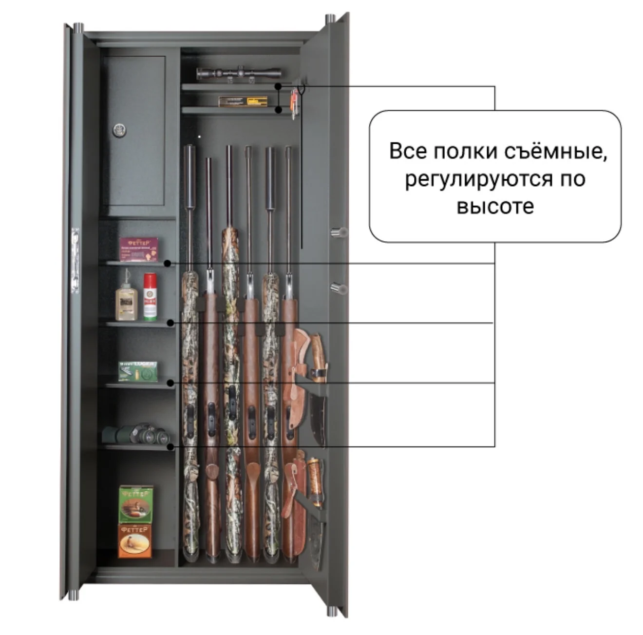 Оружейный сейф GunSafe Леопард-14 EL - миниатюра 3