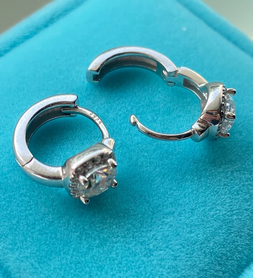 Серьги с бриллиантами муассанитами mini конго - миниатюра 3