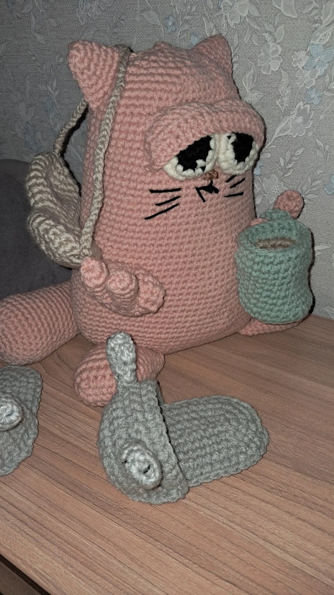 Игрушка Кот ручная работа - миниатюра 3