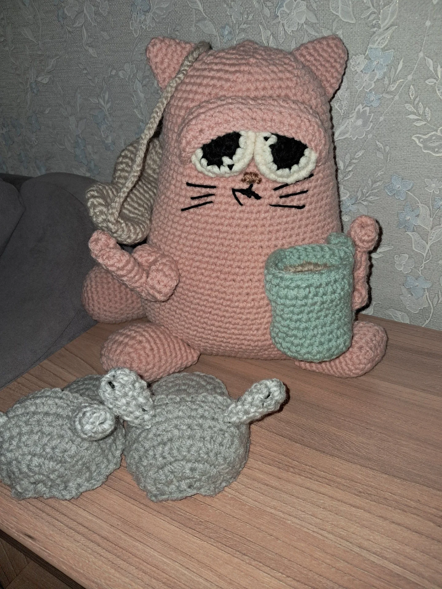Игрушка Кот ручная работа - миниатюра 4