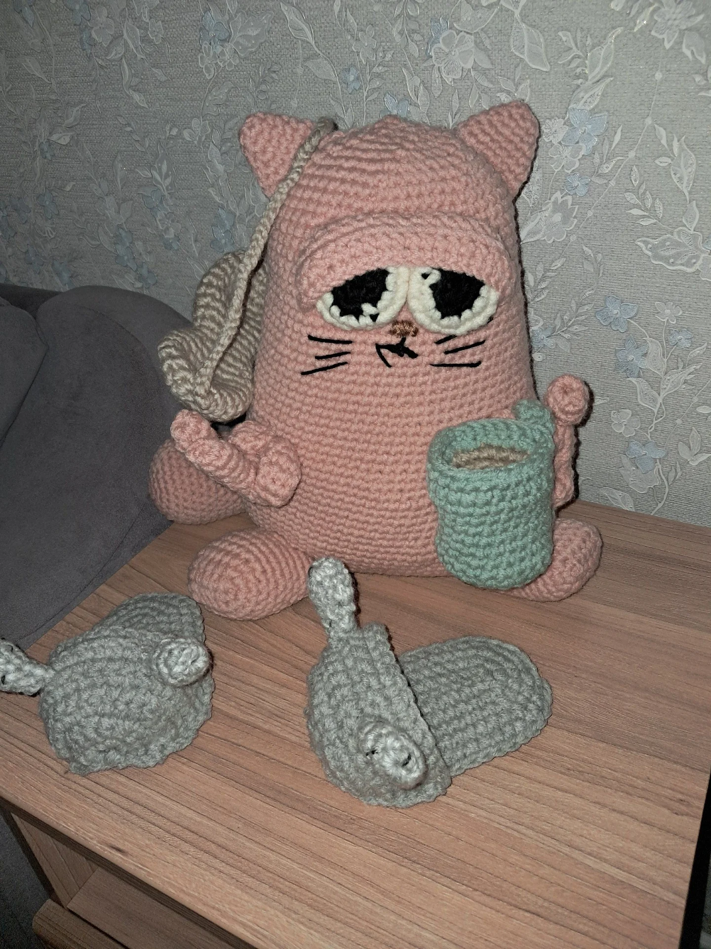 Игрушка Кот ручная работа - миниатюра 8