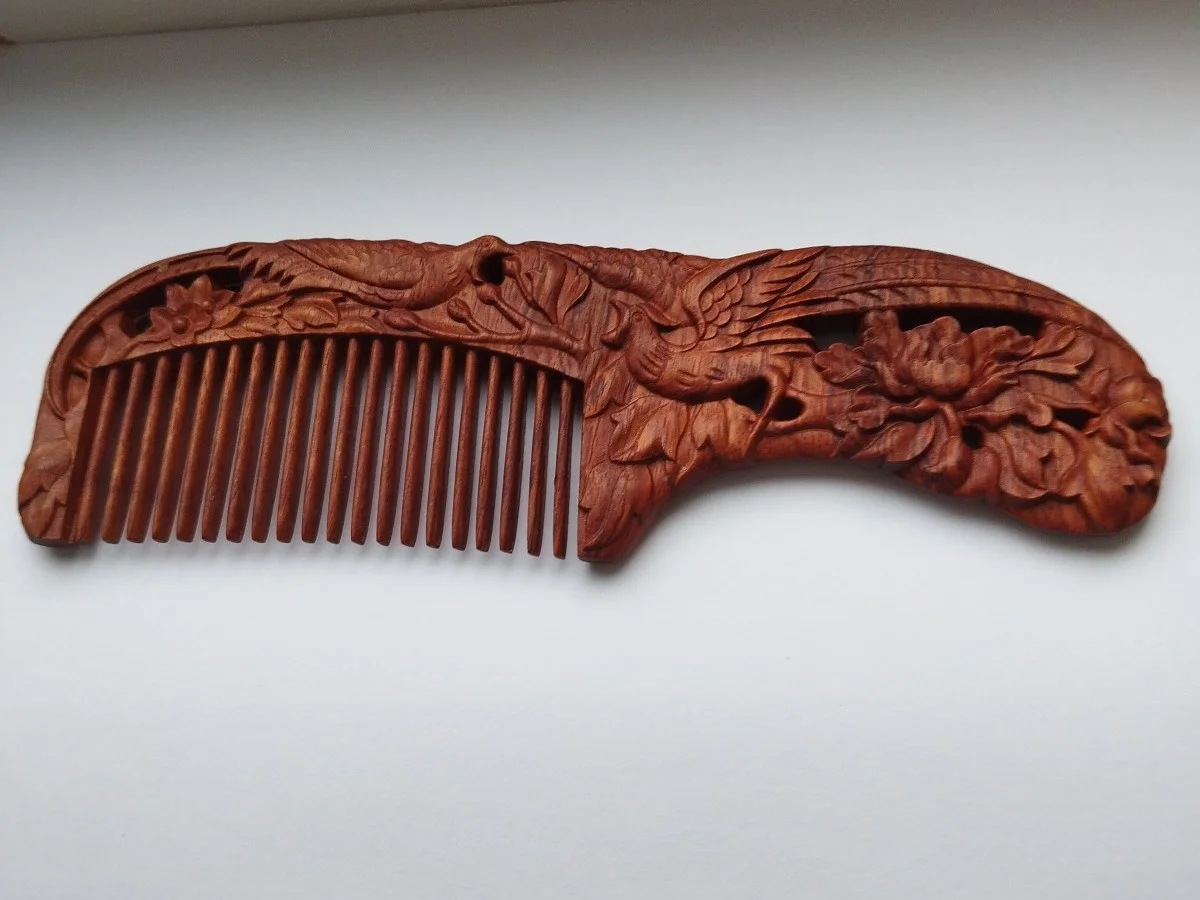расческа деревянная резная Таиланд - миниатюра 4
