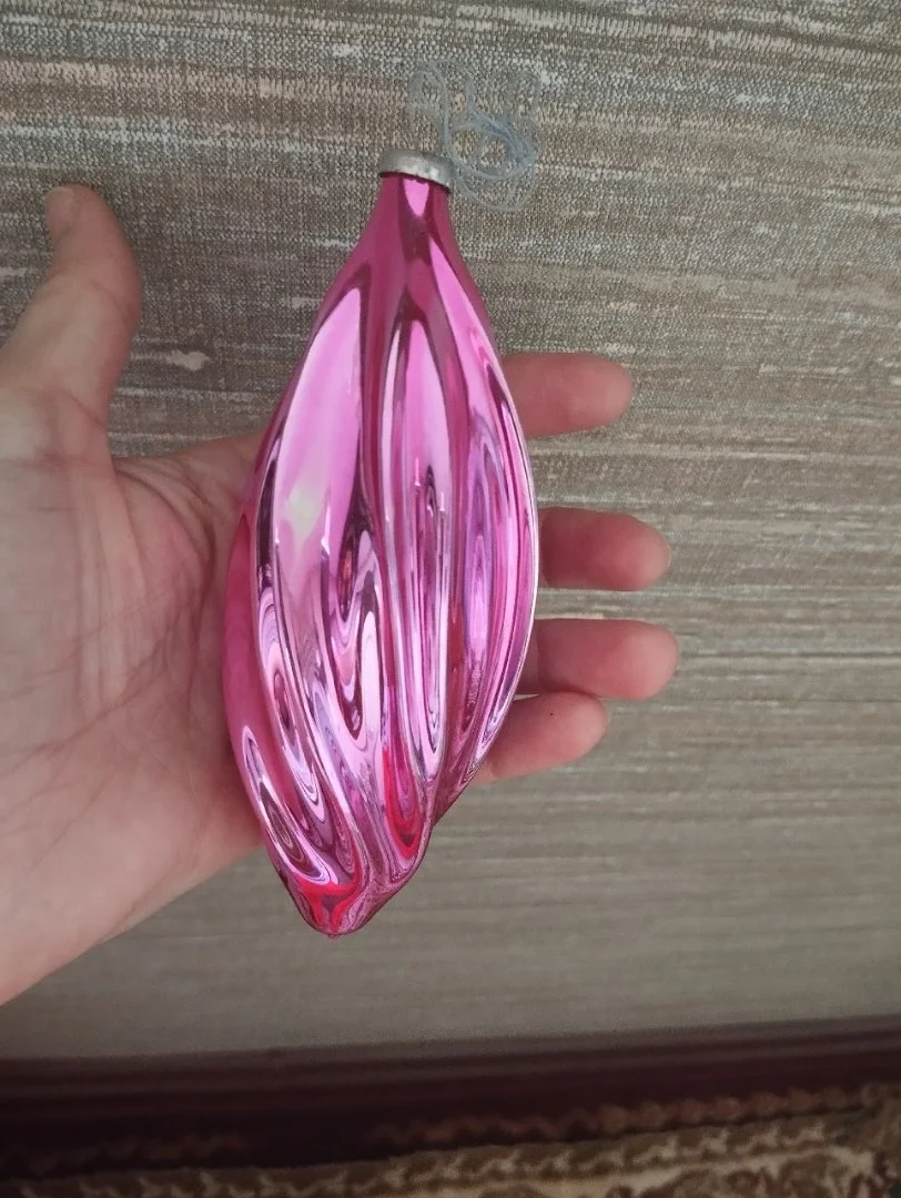 ёлочная стеклянная игрушка сосулька винтаж - изображение 1
