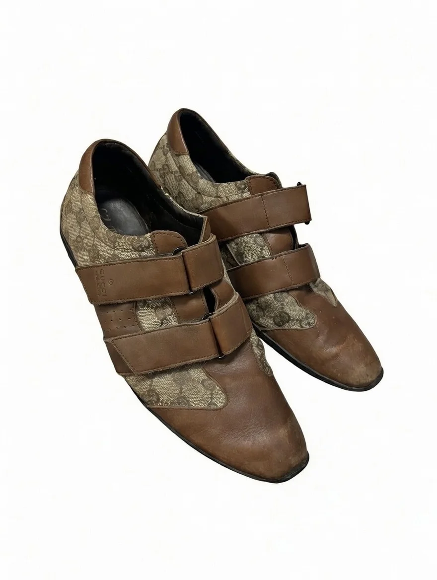 Gucci Guccissima Canvas and Leather Velcro Sneake