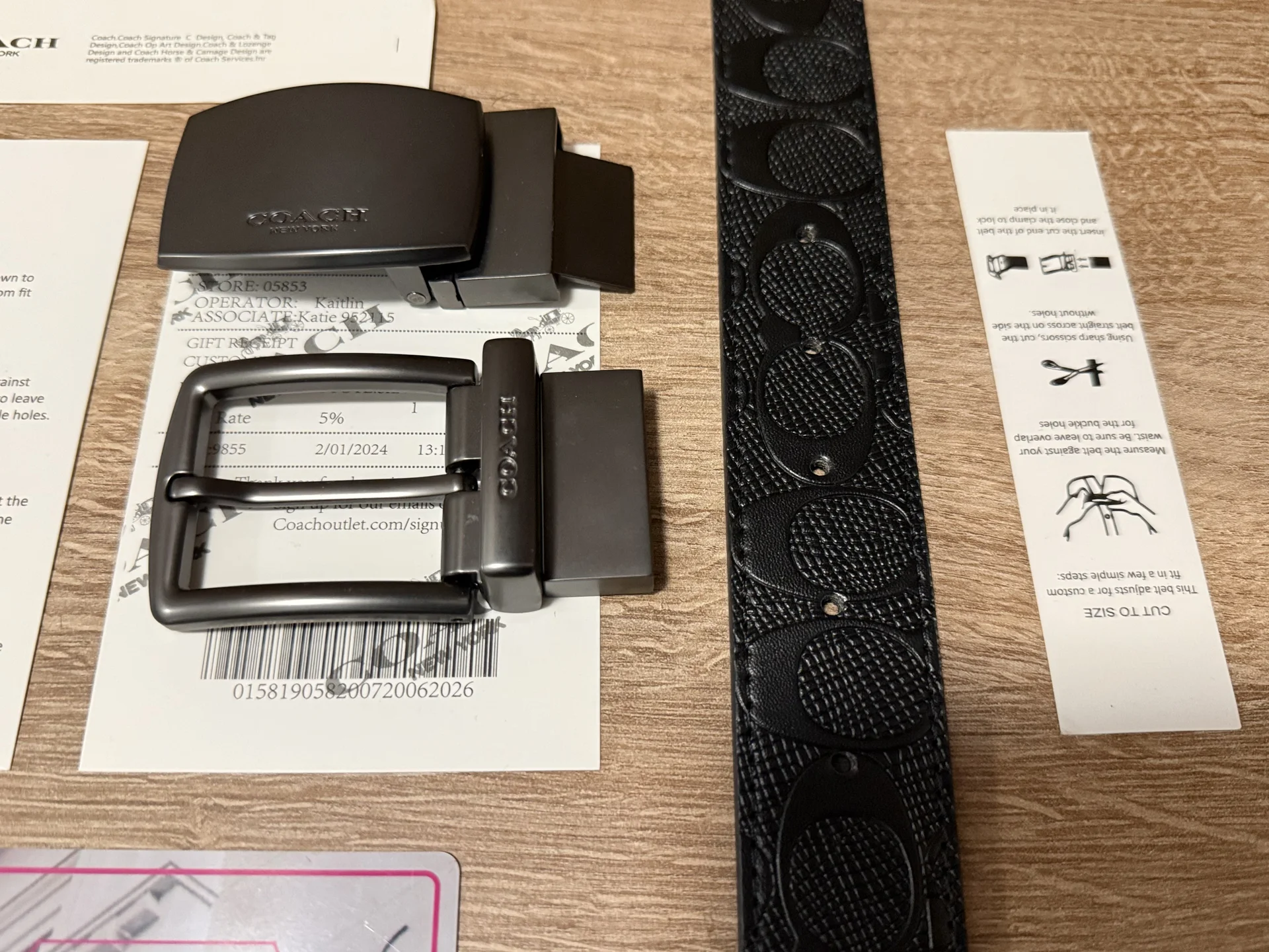 Ремень мужской Coach Коуч новый с лого - миниатюра 3