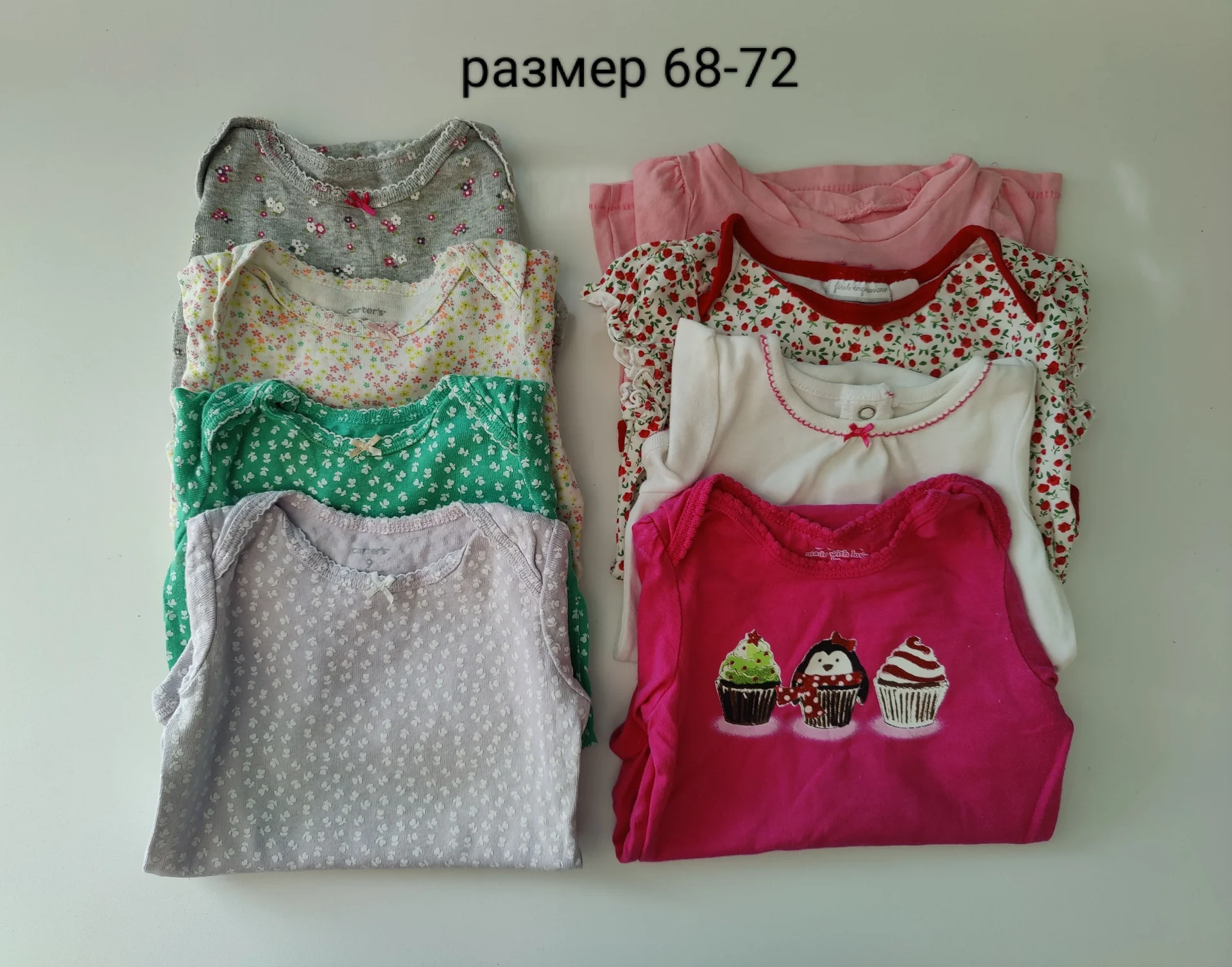 Боди для девочки пакетом 68-72 Carter's, Osh Cosh - изображение 1