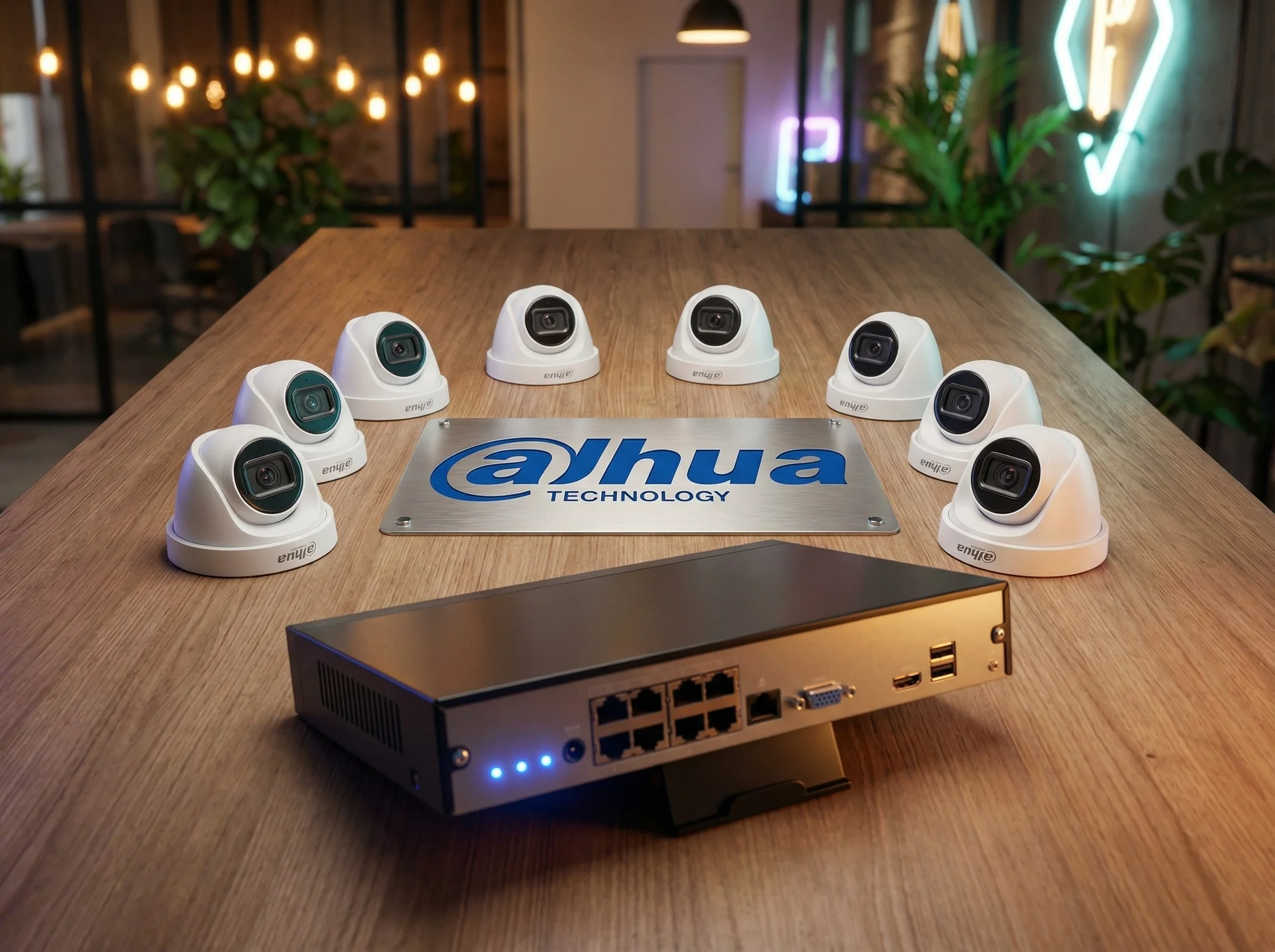 Готовый комплект видеонаблюдения Dahua на 8 IP камер 4MP с микрофоном и ночной съемкой до 30м - изображение 1